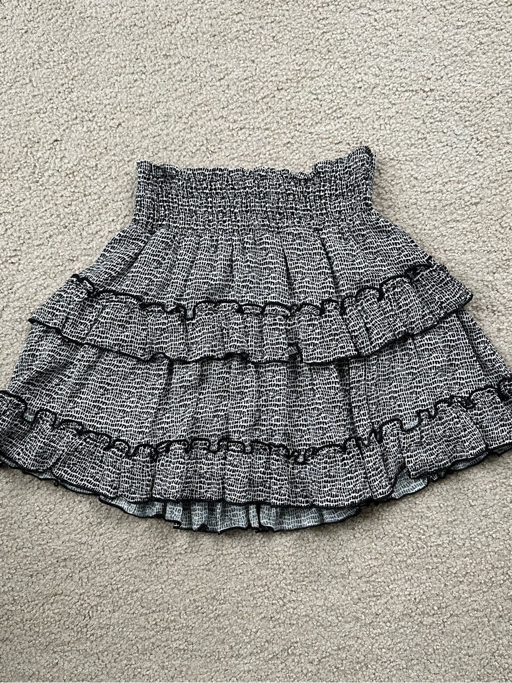 Altar’d State Black & White Tiered Ruffle Skirt